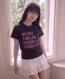 LOVE スパン半袖Tシャツ [ブラック]