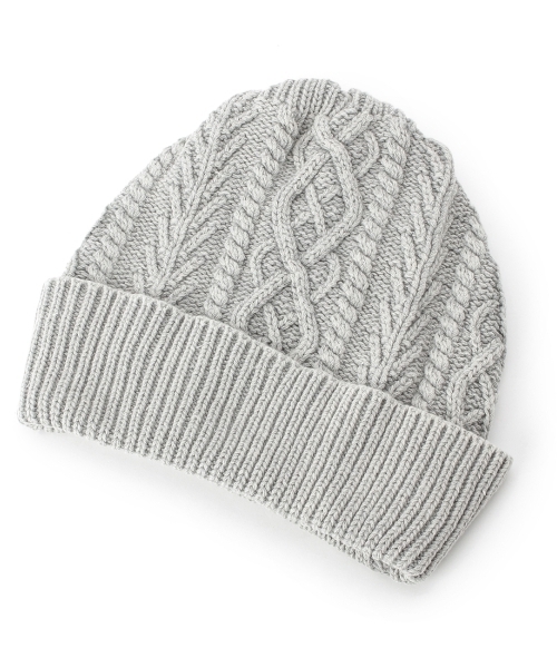 HusHusH（ハッシュアッシュ）の「ケーブル編みニットワッチ（ニットキャップ/ビーニー・レディース・ブルー/ブラック/グレー・00）」の3枚目の写真