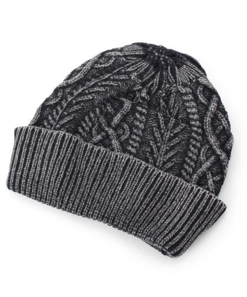 HusHusH（ハッシュアッシュ）の「ケーブル編みニットワッチ（ニットキャップ/ビーニー・レディース・ブルー/ブラック/グレー・00）」の2枚目の写真