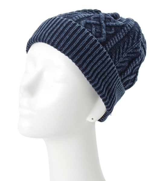 HusHusH（ハッシュアッシュ）の「ケーブル編みニットワッチ（ニットキャップ/ビーニー・レディース・ブルー/ブラック/グレー・00）」の5枚目の写真