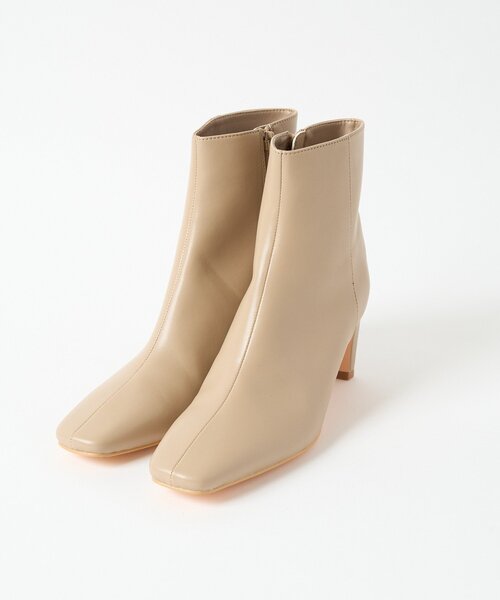 RIVE DROITE(リヴドロワ)の「【6.5cmヒール】ヒールショートブーツ(ブーツ・レディース・ライトベージュ/ブラック・LARGE/SMALL/MEDIUM)」の3枚目の写真