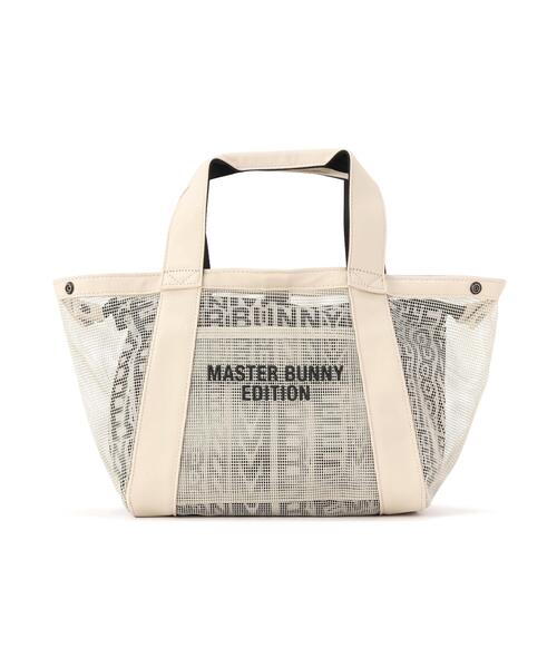 MASTER BUNNY EDITION(マスターバニーエディション)の「【MASTER BUNNY EDITION】リピートロゴメッシュカートバッグ (UNISEX)(トートバッグ・レディース・ブラック/ベージュ・FREE)」の2枚目の写真