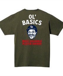 Ol' Basics（オールベーシックス）の「Ol' Basics（オール・ベーシックス） 半袖Tシャツ イラスト ロゴ バックプリント ポケットTシャツ 半袖 トップス カットソー アメカジ カジュアル メンズ レディース ユニセックス（Tシャツ/カットソー）」