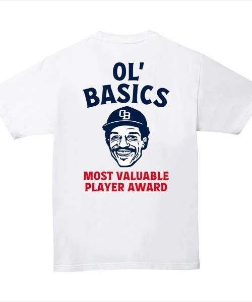 Ol' Basics(オールベーシックス)の「Ol' Basics(オール・ベーシックス) 半袖Tシャツ イラスト ロゴ バックプリント ポケットTシャツ 半袖 トップス カットソー アメカジ カジュアル メンズ レディース ユニセックス(Tシャツ/カットソー・メンズ・ホワイト/ヘザーグレー/ブラック/オレンジ/アーミー・L/XL/M)」の1枚目の写真