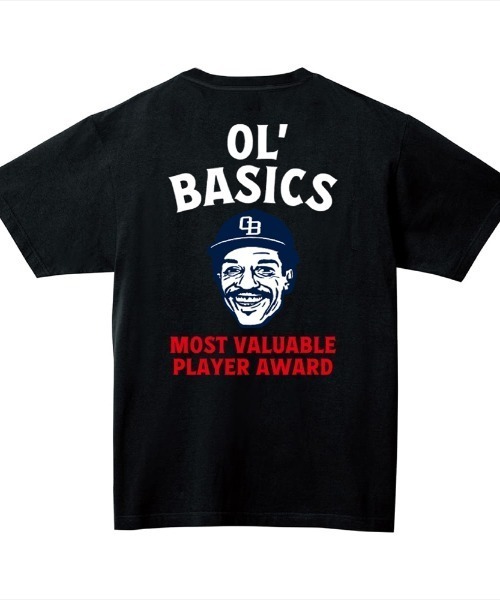 Ol' Basics(オールベーシックス)の「Ol' Basics(オール・ベーシックス) 半袖Tシャツ イラスト ロゴ バックプリント ポケットTシャツ 半袖 トップス カットソー アメカジ カジュアル メンズ レディース ユニセックス(Tシャツ/カットソー・メンズ・ホワイト/ヘザーグレー/ブラック/オレンジ/アーミー・L/XL/M)」の2枚目の写真