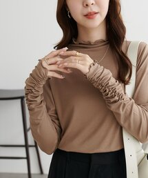 【WEB限定】袖口シャーリングシアーメロートップス