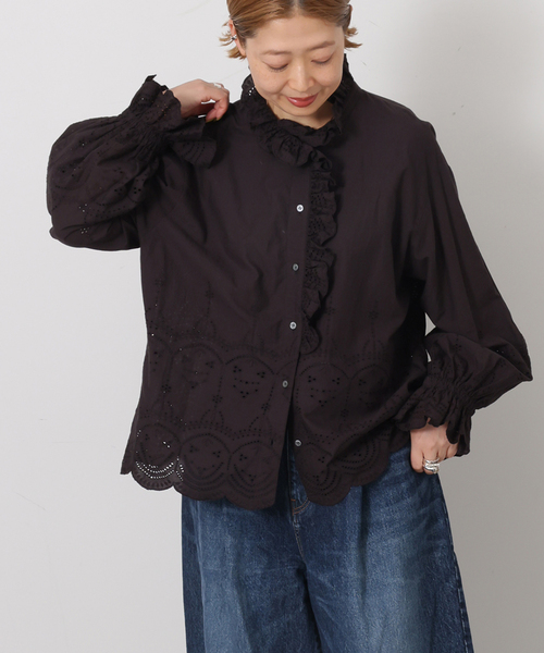 JOURNAL STANDARD LUXE(ジャーナルスタンダード ラックス)の「カットワークレース フリルブラウス(シャツ/ブラウス・レディース・ホワイト/ブラック・FREE)」の14枚目の写真