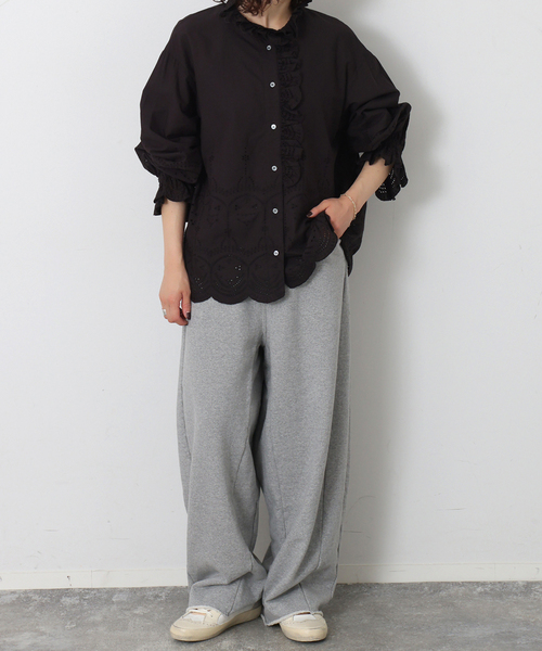 JOURNAL STANDARD LUXE(ジャーナルスタンダード ラックス)の「カットワークレース フリルブラウス(シャツ/ブラウス・レディース・ホワイト/ブラック・FREE)」の5枚目の写真