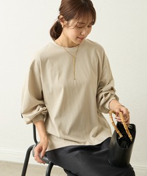 【Aunely】シルケット袖ボリュームプルオーバー<YOSOOIシリーズ>