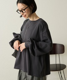 【Aunely】シルケット袖ボリュームプルオーバー<YOSOOIシリーズ>