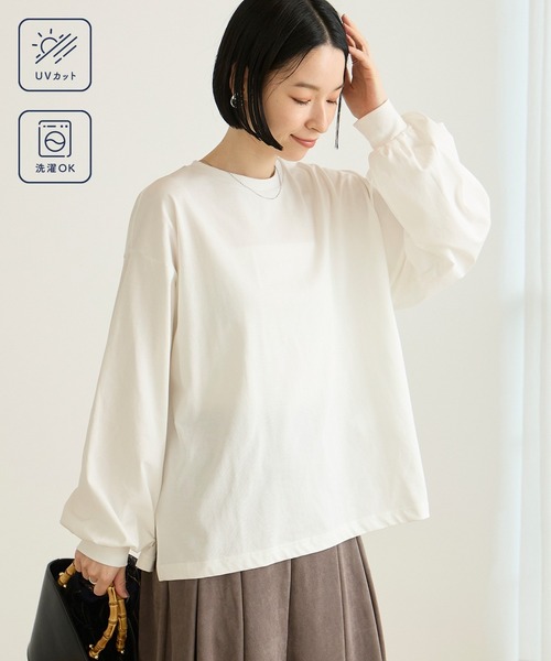 Aunely(オーネリー)の「【Aunely】シルケット袖ボリュームプルオーバー<YOSOOIシリーズ>(Tシャツ/カットソー・レディース・ネイビー/オフホワイト/ダークグレー/ブラック/グレイッシュベージュ・M/L)」の20枚目の写真