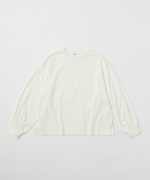 Aunely(オーネリー)の「【Aunely】シルケット袖ボリュームプルオーバー<YOSOOIシリーズ>(Tシャツ/カットソー・レディース・ネイビー/オフホワイト/ダークグレー/ブラック/グレイッシュベージュ・M/L)」の10枚目の写真