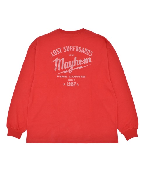 lost(ロスト)の「lost/ロスト BUILDERS LS TEE ロンT LM6F-2206(Tシャツ/カットソー・メンズ・ホワイト/レッド/ブラック・L/M/XL)」の6枚目の写真