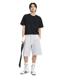 C WEAR BY THE GENIUS（シーウェアバイザジーニアス）の「ポケット メンズ クロップTシャツ ブラック（Tシャツ/カットソー）」