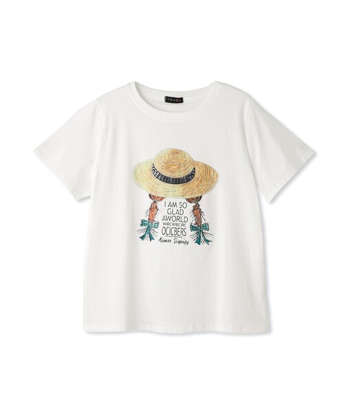 Jayro(ジャイロ)の「ハットガールプリントTシャツ(Tシャツ/カットソー・レディース・ホワイト系その他2・FREE)」の1枚目の写真