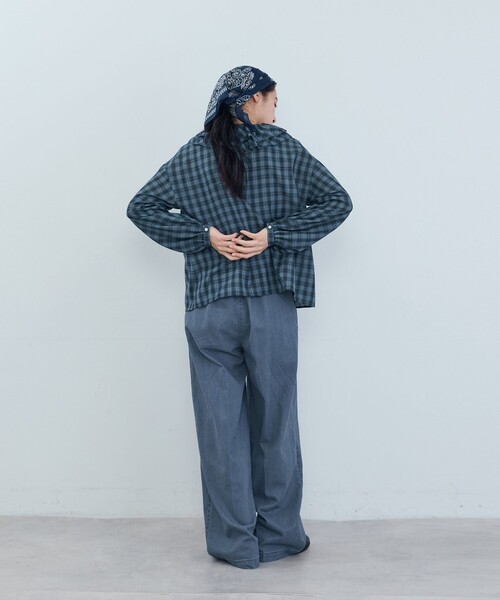 ADIEU TRISTESSE（アデュートリステス）の「ツイルストレートパンツ（スラックス・レディース・ブラウン/ブルー・38）」の4枚目の写真