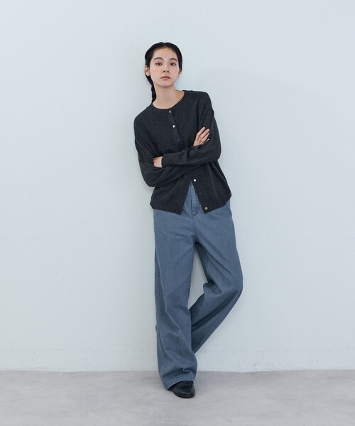 ADIEU TRISTESSE（アデュートリステス）の「ツイルストレートパンツ（スラックス・レディース・ブラウン/ブルー・38）」の5枚目の写真