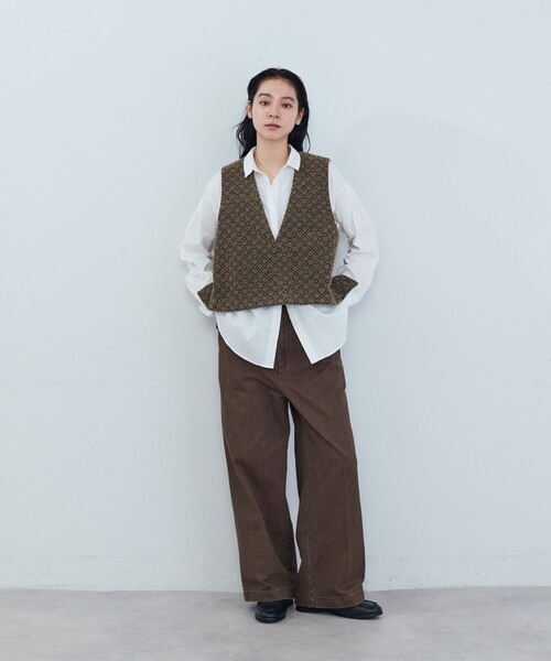 ADIEU TRISTESSE（アデュートリステス）の「ツイルストレートパンツ（スラックス・レディース・ブラウン/ブルー・38）」の12枚目の写真