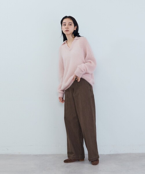 ADIEU TRISTESSE（アデュートリステス）の「ツイルストレートパンツ（スラックス・レディース・ブラウン/ブルー・38）」の16枚目の写真