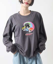 THE POWERPUFF GIRLS パワーパフガールズ オーバーサイズ レディース 長袖 プリントTシャツ