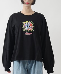 THE POWERPUFF GIRLS パワーパフガールズ オーバーサイズ レディース 長袖 プリントTシャツ