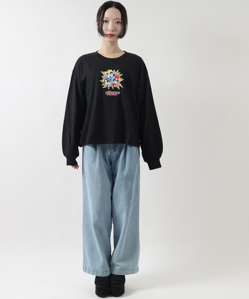 ARCADE(アーケード)の「THE POWERPUFF GIRLS パワーパフガールズ オーバーサイズ レディース 長袖 プリントTシャツ(Tシャツ/カットソー・レディース・チャコール/ブラック・L/M)」の5枚目の写真