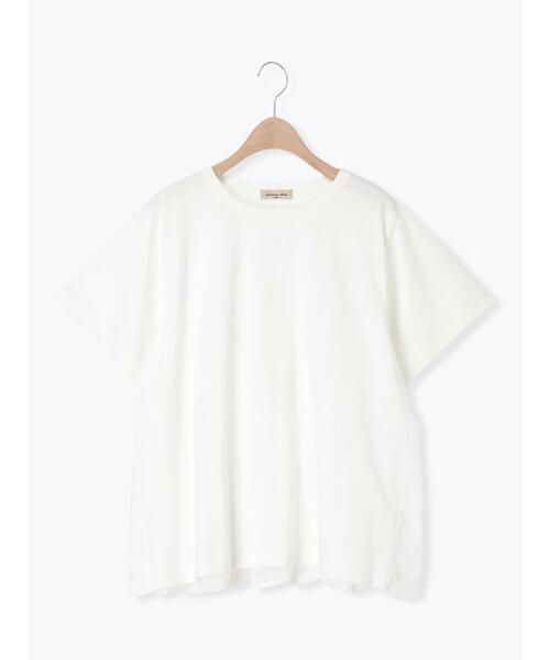 Samansa Mos2(サマンサ モスモス)の「【接触冷感】バックスカラップレースTシャツ(Tシャツ/カットソー・レディース・ブラック/オフホワイト/ブルー/イエロー・F)」の2枚目の写真