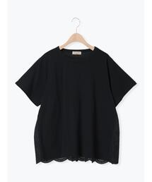 【接触冷感】バックスカラップレースTシャツ
