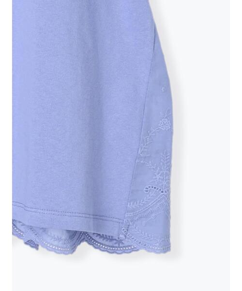 Samansa Mos2(サマンサ モスモス)の「【接触冷感】バックスカラップレースTシャツ(Tシャツ/カットソー・レディース・ブラック/オフホワイト/ブルー/イエロー・F)」の9枚目の写真