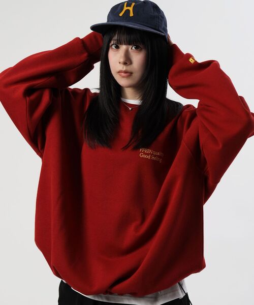 FFEIN(フェイン)の「【FFEIN(フェイン)】ヘビーウエイトクラシックロゴ刺繍ドローコードスウェット / クルーネック スウェット ドローコード ロゴ刺繍 ユニセックス(スウェット・メンズ・ブラック/ライトピンク/ダークブラウン/アッシュグレー/ダークネイビー/バーガンディー・SMALL/MEDIUM/LARGE)」の6枚目の写真