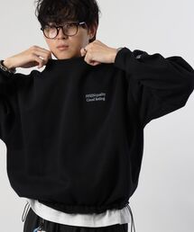 【FFEIN（フェイン）】ヘビーウエイト3段刺繍ロゴドローコードスウェット / クルーネック スウェット ドローコード ロゴ刺繍 ユニセックス