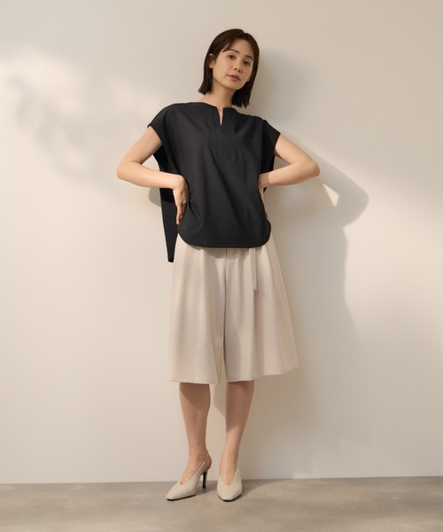 ketty(ケティ)の「【超快適機能】スキッパーブラウス(Tシャツ/カットソー・レディース・ライトグレー/オフホワイト・M)」の14枚目の写真