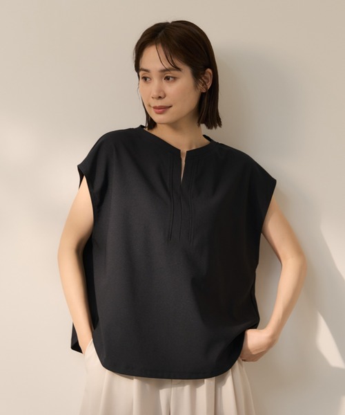 ketty(ケティ)の「【超快適機能】スキッパーブラウス(Tシャツ/カットソー・レディース・ライトグレー/オフホワイト・M)」の12枚目の写真