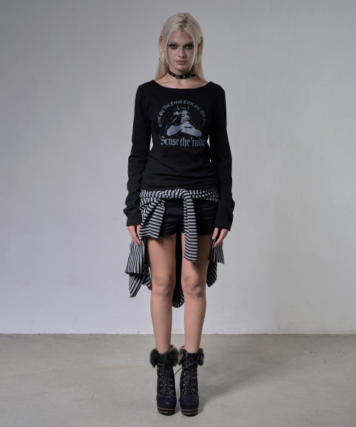 FANCY CLUB(ファンシークラブ)の「LOST シグナル ロングスリーブ (ブラック) F26ZB528(Tシャツ/カットソー・レディース・その他・FREE)」の4枚目の写真