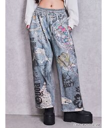 GYDA×GALFY GalDA graphic denim likeパンツ