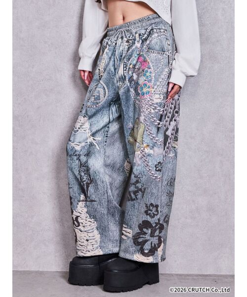 GYDA(ジェイダ)の「GYDA×GALFY GalDA graphic denim likeパンツ(その他パンツ・レディース・インディゴブルー・FREE)」の13枚目の写真