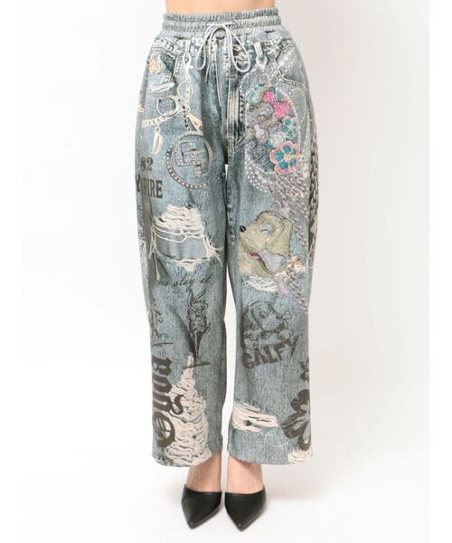 GYDA(ジェイダ)の「GYDA×GALFY GalDA graphic denim likeパンツ(その他パンツ・レディース・インディゴブルー・FREE)」の10枚目の写真