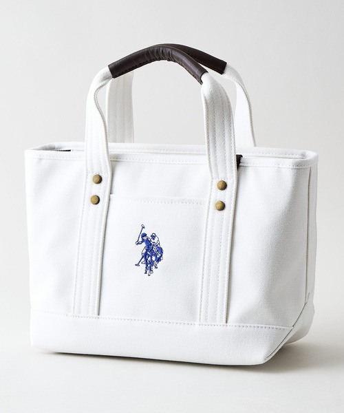 U.S. POLO ASSN.(ユーエスポロアッスン)の「【U.S. POLO ASSN./ユーエスポロアッスン】【不動の人気を誇るキャンバストートバッグ】リバイバルトート Sサイズ 綿100% ミニトート キャンバス ロゴトートバッグ 天ファスナー 内ポケット USPA-1862(トートバッグ・レディース・ブラウン/ホワイト/オフホワイト/ダークブルー/クリアブルー/グリーン/ブルー・FREE)」の2枚目の写真