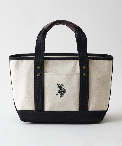 U.S. POLO ASSN.(ユーエスポロアッスン)の「【U.S. POLO ASSN./ユーエスポロアッスン】【不動の人気を誇るキャンバストートバッグ】リバイバルトート Sサイズ 綿100% ミニトート キャンバス ロゴトートバッグ 天ファスナー 内ポケット USPA-1862(トートバッグ・レディース・ブラウン/ホワイト/オフホワイト/ダークブルー/クリアブルー/グリーン/ブルー・FREE)」の8枚目の写真