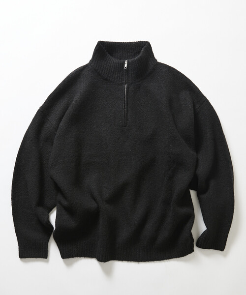FREAK'S STORE（フリークスストア）の「限定展開 ウールブレンド ニット ハーフジップ プルオーバー（ニット/セーター・メンズ・サックスブルー/チャコールグレー/ベージュ/ブラック・LARGE/MEDIUM）」の18枚目の写真