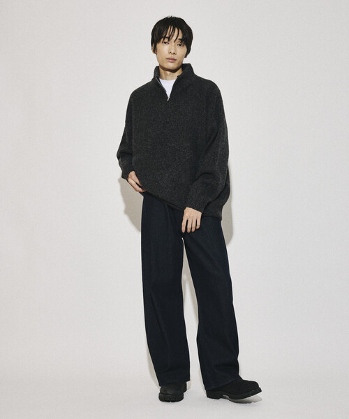 FREAK'S STORE（フリークスストア）の「限定展開 ウールブレンド ニット ハーフジップ プルオーバー（ニット/セーター・メンズ・サックスブルー/チャコールグレー/ベージュ/ブラック・LARGE/MEDIUM）」の20枚目の写真