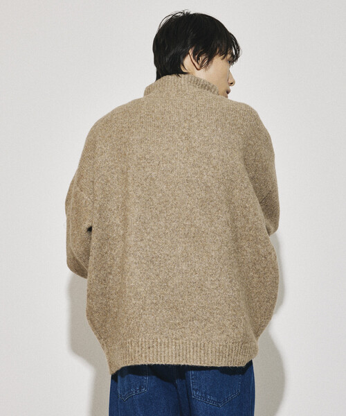 FREAK'S STORE（フリークスストア）の「限定展開 ウールブレンド ニット ハーフジップ プルオーバー（ニット/セーター・メンズ・サックスブルー/チャコールグレー/ベージュ/ブラック・LARGE/MEDIUM）」の10枚目の写真