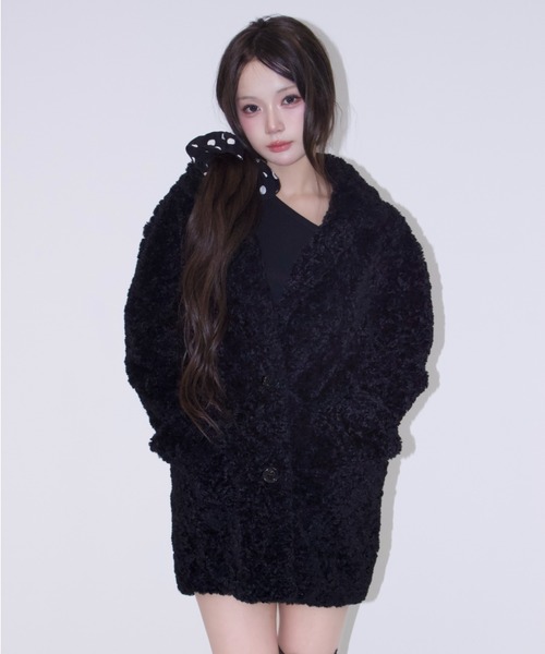 REINE NOIRE(レーヌノワール)の「boa coat jacket. / ボア コート ジャケット(チェスターコート・レディース・ブラック・FREE)」の6枚目の写真