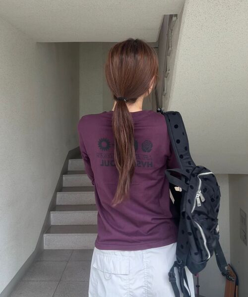 HAVISM（ヘビズム）の「W NAME CARD L/S TEE(PLUM)（Tシャツ/カットソー・レディース・その他・FREE）」の6枚目の写真