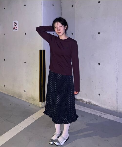 HAVISM（ヘビズム）の「W NAME CARD L/S TEE(PLUM)（Tシャツ/カットソー・レディース・その他・FREE）」の10枚目の写真