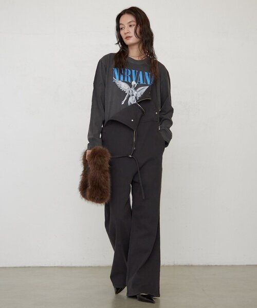 LOUNGEDRESS（ラウンジドレス）の「《ZOZO限定/名品》デニムオールインワン 秋服（つなぎ/オールインワン・レディース・ブルー/ブラック・36/38）」の5枚目の写真