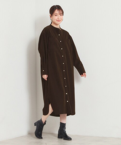 ITS'DEMO(イッツデモ)の「コーデュロイワンピース(ワンピース・レディース・ブラウン系その他/アイボリー系/ネイビー系・00)」の5枚目の写真