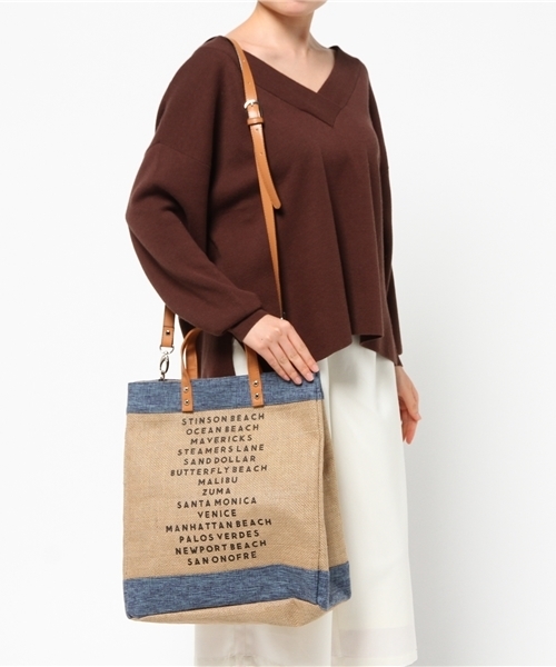 LBC（エルビーシー）の「ビーチネームトートバッグ（トートバッグ・レディース・ダークネイビー/ベージュ/ブルー・ONE SIZE）」の4枚目の写真