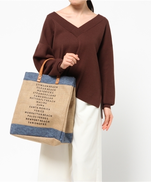 LBC（エルビーシー）の「ビーチネームトートバッグ（トートバッグ・レディース・ダークネイビー/ベージュ/ブルー・ONE SIZE）」の5枚目の写真