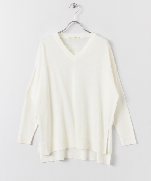 URBAN RESEARCH Sonny Label（アーバンリサーチサニーレーベル）の「Sonny Label 綿混Vネックオーバーニット（ニット/セーター・レディース・オフホワイト/ブルー系その他/ミント/ピンク・FREE）」の15枚目の写真